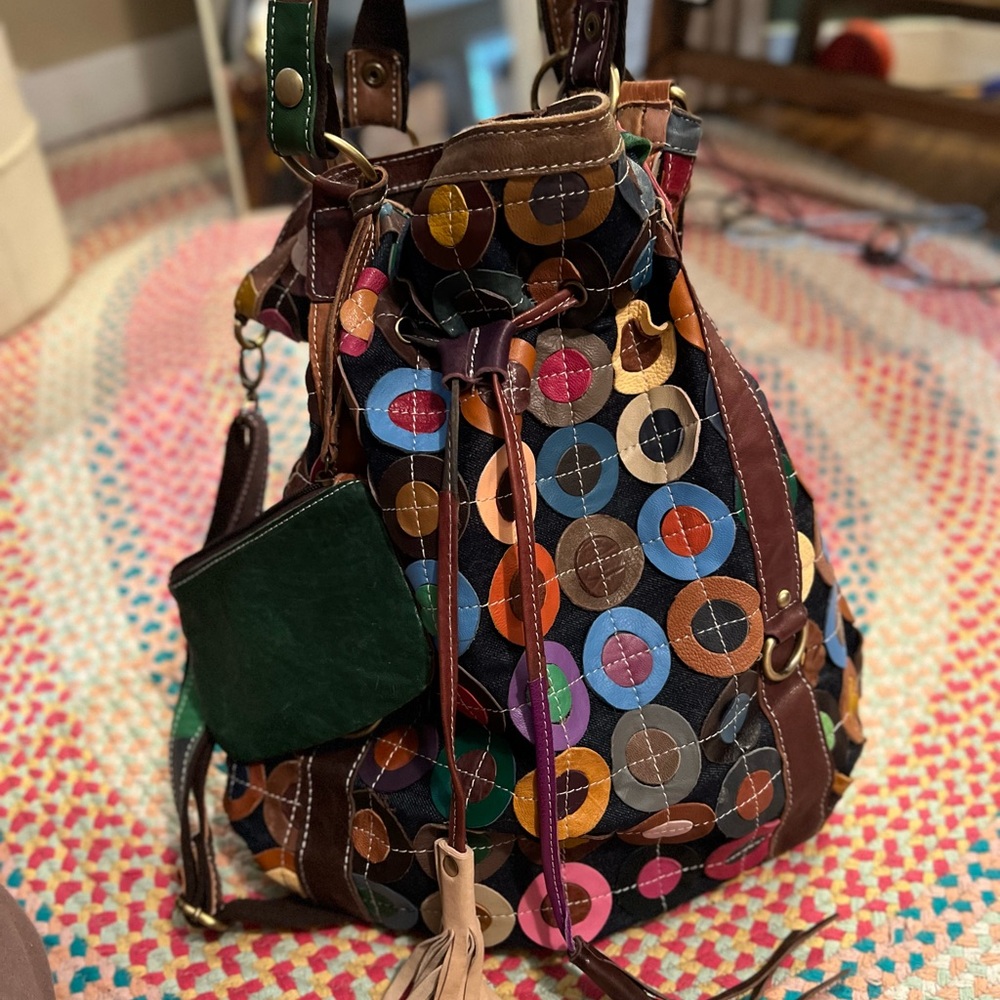 Amerileather Lloyd Patchwork Convertible Tote - image 1